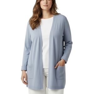 Eileen Fisher Cardigan 3X Baby Blue Pastel Blue Boxy Cozy Pockets